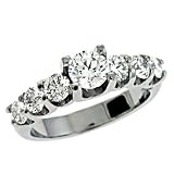 14k White 1.7 Ct Diamond Engagement Ring - Size 7.0