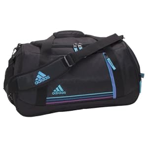 adidas Women's Squad Duffel Bag, One Size/10 3/4 x 20 x 9 3/4-Inch, Black/Super Cyan