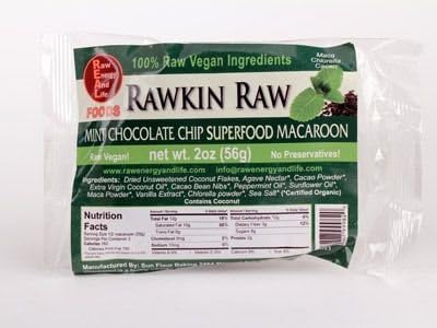 Rawkin Raw: Mint Chocolate Chip Superfood Macaroon 2 Oz (12 Pack)