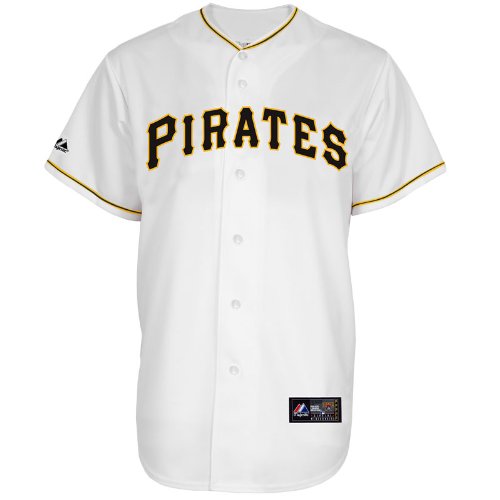 MLB Men's Pittsburgh Pirates Andrew Mccutchen White Home Short Sleeve 6 Button Synthetic Replica Baseball Jersey Big & Tall Spring 2012  (White, XXXX-Large)