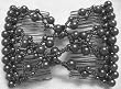 Hair Bling Black Gray Pearls Hugger Beaded Double Comb 33008