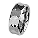 GoldenMine 8mm Faceted Men's Tungsten Comfort-fit Wedding Band Ring (Size 5 to 15)