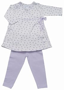 Under the Nile Organic Wrap Dress with Leggings, Pink Dot, 12 Months