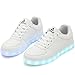 PEAK Multi-Color LED Light Up Shoes with USB Charging for Little Kid/Big Kid(White),5.5 M US Big Kid