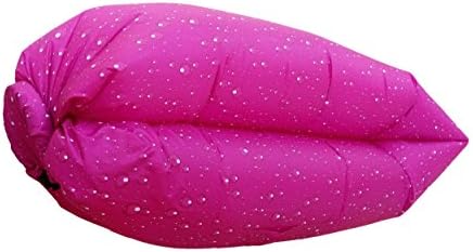 City Sea Sky Inflatable Outdoor Laybag Air Sleep Sofa Couch Air Mattresses Bedding Portable Sleeping Lounger Bag Compression Sacks for Summer Camping Beach (Bubble Red, Adult)