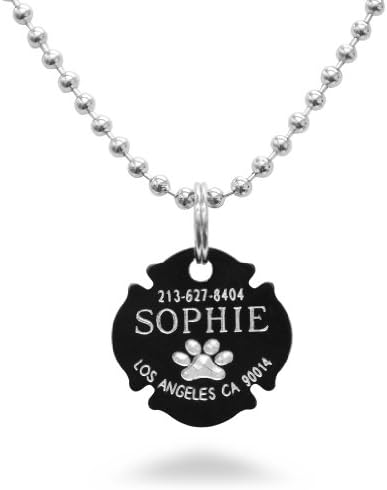 Black Emblem Shaped Aluminum Pet ID Tag