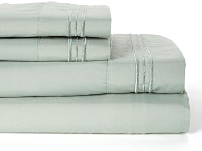 1800 Series 4 Pieces Egyptian Comfort Deep Pocket Bed Sheet Set Colors Sage King Size