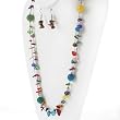 Multi-Colored Necklace and Earrings