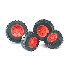 Bruder 03302 - Zwillingsbereifung mit orangen Felgen f�r die Traktor Serie 0300