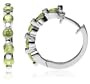 Sterling Silver Peridot Hoop Earrings (0.7" Diameter)