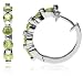 Jewelry : Sterling Silver Peridot Hoop Earrings