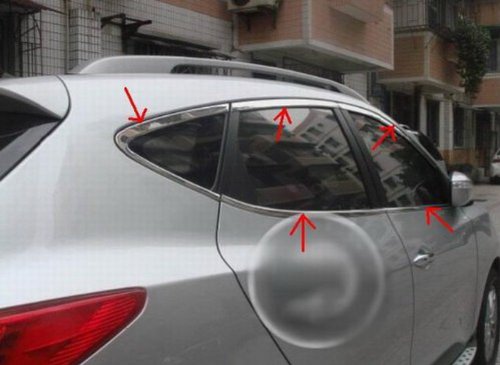 Auto Part Stainless steel Chrome Window Molding sill Lines Set Fit For Hyundai Tucson ix35 2010 2011 2012