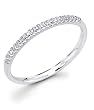 14k White Gold Micro Pave Set 20 Round Diamond Wedding Anniversary 1.9mm Ring Band (1/10 cttw, G-H Color, SI1 Clarity)