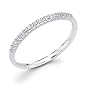 14k White Gold Micro Pave Set 20 Round Diamond Wedding Anniversary 1.9mm Ring Band (1/10 cttw, G-H Color, SI1 Clarity)