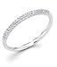 14k White Gold Micro Pave Set 20 Round Diamond Wedding Anniversary 1.9mm Ring Band (1/10 cttw, G-H Color, SI1 Clarity)