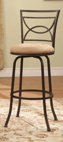 Set of 2 Swivel Metal Bar Stool in Brown F10424
