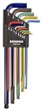 Bondhus 69637 Ball End L-Wrench Set with ColorGuard Finish with Extra Long Arm, 13 Piece [並行輸入品]