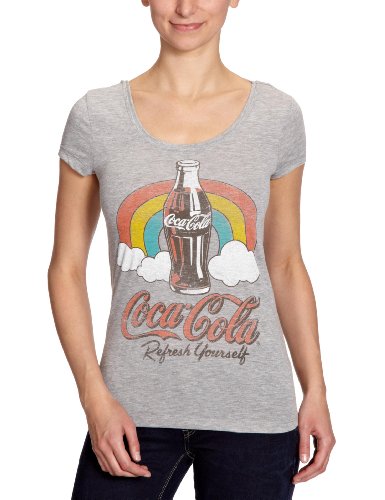 ONLY Damen T-Shirt, 15065528 COCA COLA SS O/O-NECK TOP, Gr. 36 (S), Grau (LIGHT GREY MELAN Preisvergleich