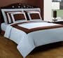 10-PC Chocolate & Blue King size Hotel Down Alternative Bed in a bag Comforter set including a Duvet set+ sheet set+ down alternative comforter By sheetsnthings