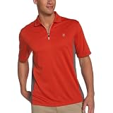 IZOD Men's Short Sleeved XFG Pieced Golf Polo With Cocona by Traptek, Chili Pepper, Large