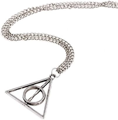 Hot movie harry potter -deathly hallows metal silver necklace pendant as gifts
