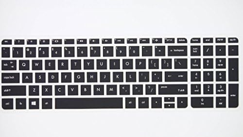 HYAIT 1Pcs Colorful Silicone Keyboard Protector Skin Cover for HP Pavilion P15(NEW VERSION),15G,15Q,15ac043TX/ac042tx/ac073TX/ab006tx/ab010tx/ab065tx/ab093tx SEMI-BLACK