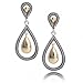 Bling Jewelry Cable Two Tone Teardrop Earrings title=