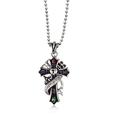Ed Hardy fleur de lis and heart cross necklace
