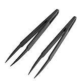 uxcell　　ESD　長い　鋭い　静電気防止ピンセット　ニッパー　2個入り