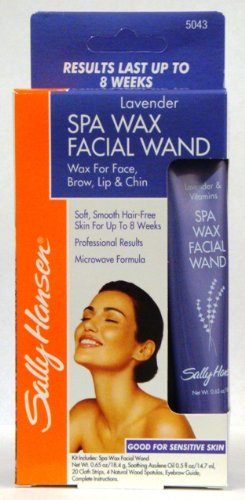Sally Hansen Lavender Spa Wax Facial Wand Kit for Face, Brow, Lip & Chin (Pack of 2)