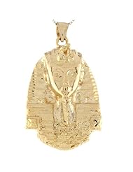 14k Yellow Gold King Tut Boy King Egyptian Pharaoh 5.5cm X 3.0cm Pendant