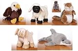 September 2008 Webkinz Set of All 5 Bottlenose Dolphin, Chipmunk, Eagle, Floppy Pig and Sheep!