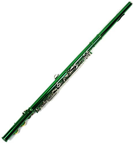 Engraved Design Italian Pads 16 Keys Close Hole C Flute Green Color