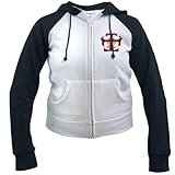 IMAGE OF Artsmith, Inc. Women's Raglan Hoodie Chopper Cross With Flames - Black/White, Small