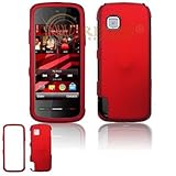 Nokia Nuron 5230 Cell Phone Rubber Feel Red Protective Case Faceplate Cover ....