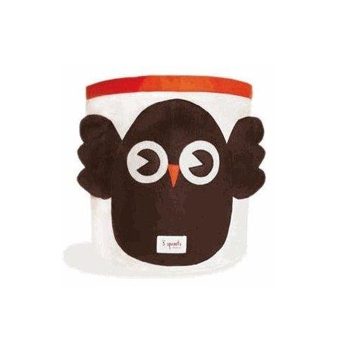 3 Sprouts Organic Storage Bin: Owl in Brown