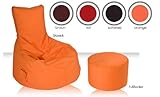 Pharao24 Sitzsack Outdoor Sessel mit Lehne orange