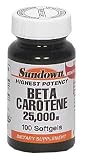 Sundown Highest Potency, Beta Carotene 25,000 IU, 100 Softgels (Pack of 3)
