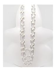 White (Natural) Cotton Waxed Thread Fresh Water Pearls Necklace