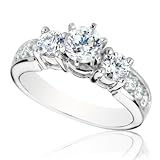 Three-Stone Diamond Engagement Ring 1 7/8ctw