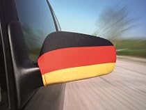 MFLAX Au&szlig;enspiegelflagge f&uuml;r PKWs, Vans und Gel&auml;ndewagen, Gr&ouml;&szlig;e M, Deutschland-Fahnen Design, 15,7x24x1 cm