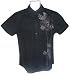 100% Cotton Poplin Embroidered Mens Shirt BLACK