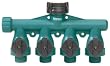 Gilmour Full Flow Poly 4-Way Connector AY4FF Teal/Black