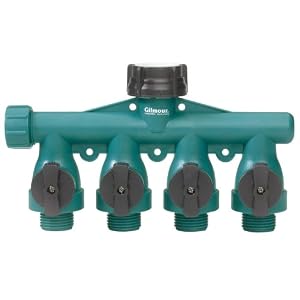 Gilmour Full Flow Poly 4-Way Connector AY4FF Teal Black by 