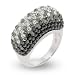 Black and White Swarovski Crystal Sterling Silver Ring