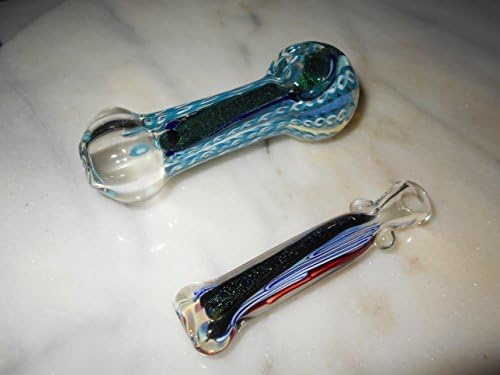 Hand Blown Dichro Glass 4" Incense Burner Set Of 2