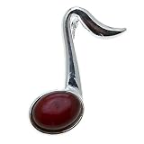 Certified Genuine Cherry Amber and Sterling Silver Note Pendant