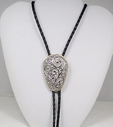 Silver/Gold Plated Scrolled Bolo Tie