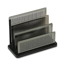 Rolodex Mini Sorter, Three Sections, Metal/Wood, 7.5 x 3.5 x 5.75 Inches, Black/Silver (E23572)