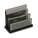 Rolodex Mini Sorter, Three Sections, Metal/Wood, 7.5 x 3.5 x 5.75 Inches, Black/Silver (E23572)